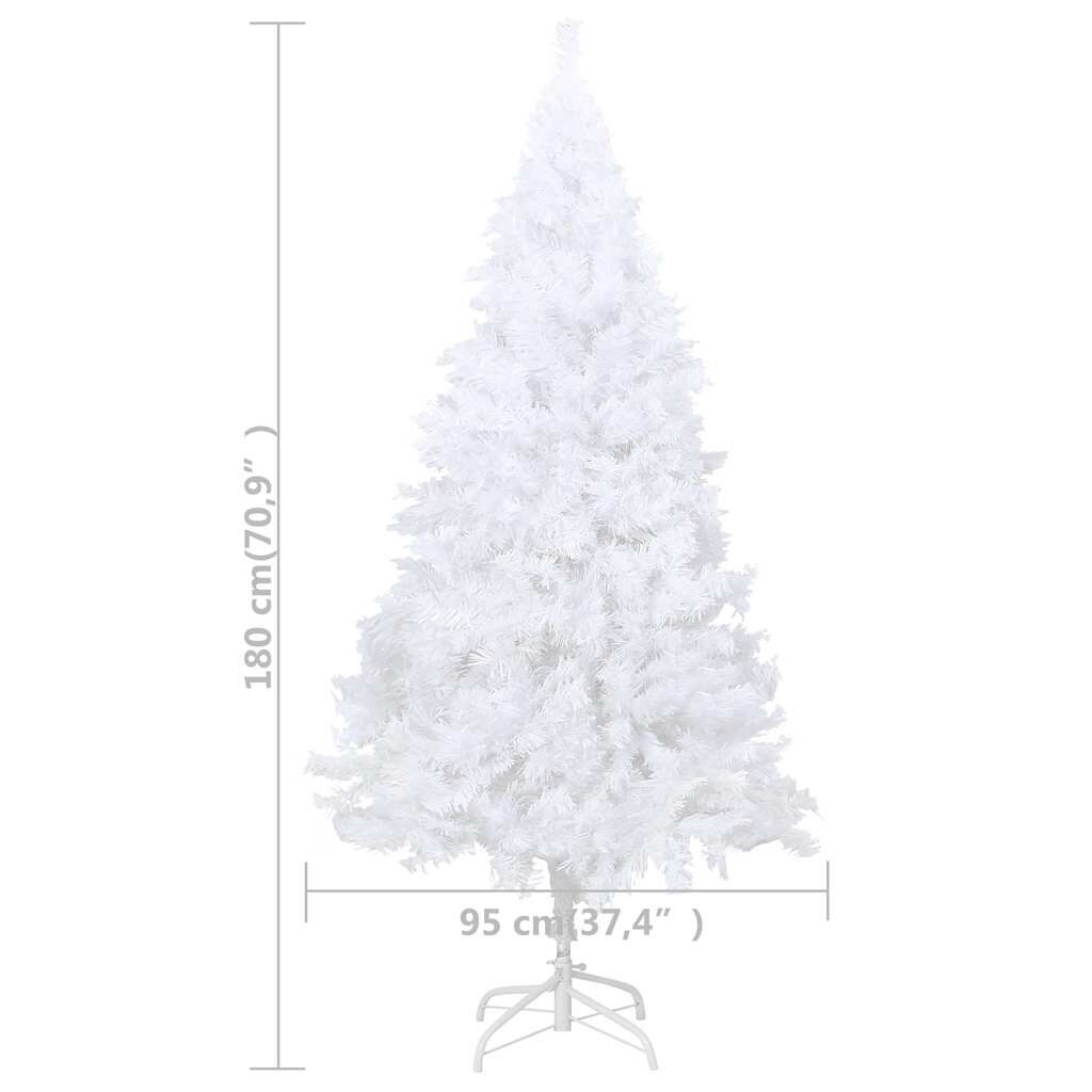 vidaXL Artificial Pre-lit Christmas Tree with Ball Set White 180 cm PVC