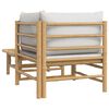vidaXL 2 Piece Garden Lounge Set with Light Grey Cushions Bamboo