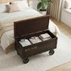vidaXL Storage Bench 80.5x41x50 cm Solid Wood and Artificial Leather
