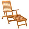 vidaXL Outdoor Deck Chair with Footrest and Table Solid Wood Acacia