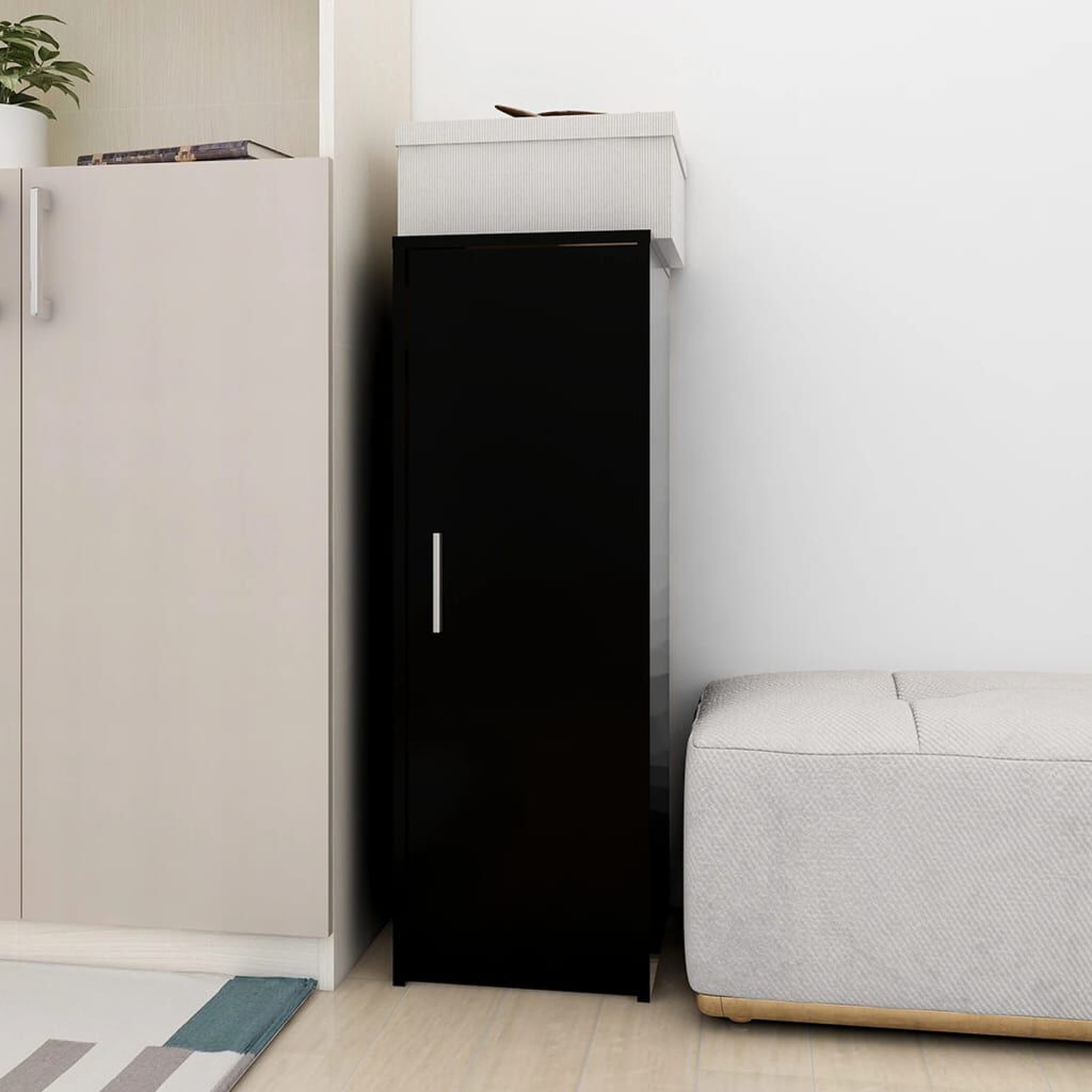 vidaXL Shoe Cabinet Black 32x35x92 cm Engineered Wood
