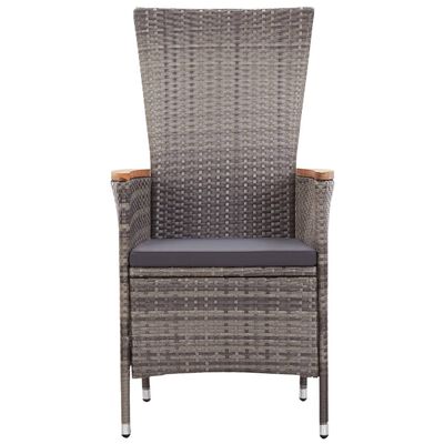 vidaXL 9 Piece Garden Dining Set with Cushions Grey, grey and brown vidaXL 9 Piece Garden Dining Set with Cushions Grey