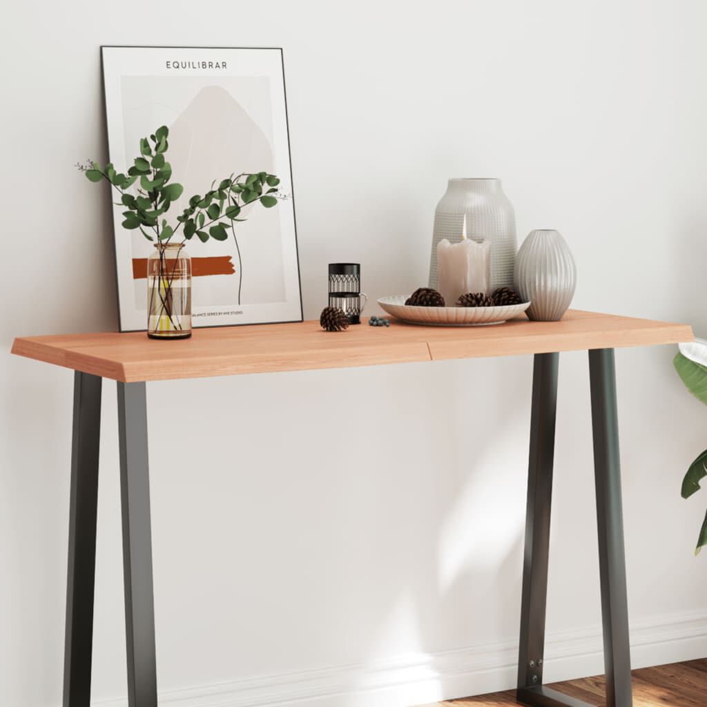 vidaXL Table Top Light Brown 120x50x(2-4)cm Treated Solid Wood Live Edge