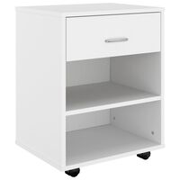 vidaXL Rolling Cabinet White 46x36x59 cm Engineered Wood