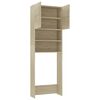 vidaXL Washing Machine Cabinet Sonoma Oak 64x25.5x190 cm Engineered Wood