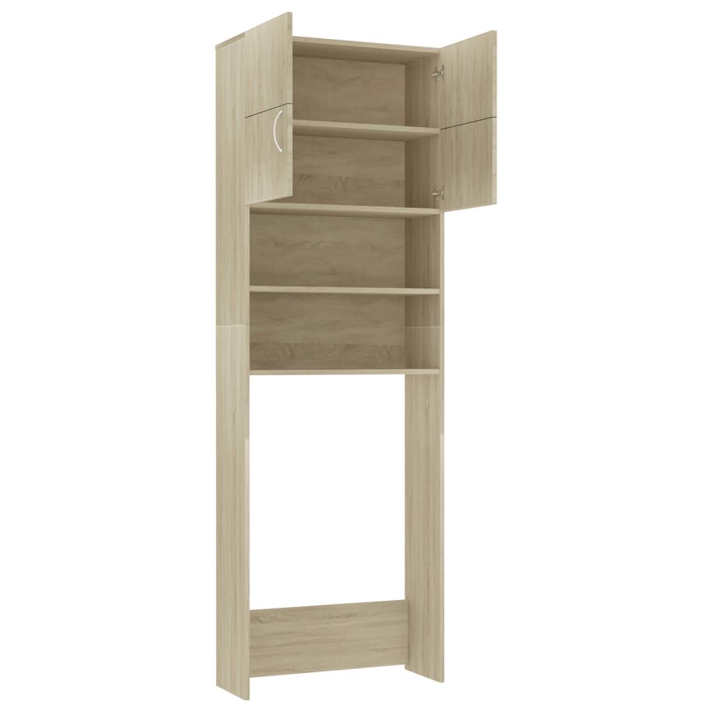 vidaXL Washing Machine Cabinet Sonoma Oak 64x25.5x190 cm Engineered Wood