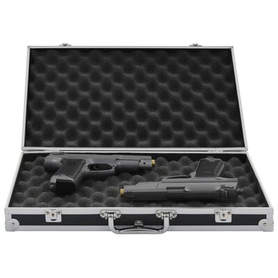 vidaXL Gun Case Aluminium ABS Black, black vidaXL Gun Case Aluminium ABS Black