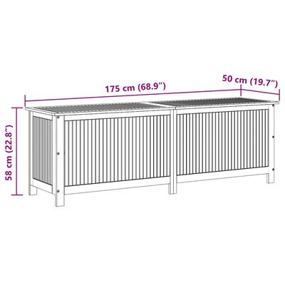 vidaXL Garden Storage Box 175x50x58 cm Solid Acacia Wood,  vidaXL Garden Storage Box 175x50x58 cm Solid Acacia Wood