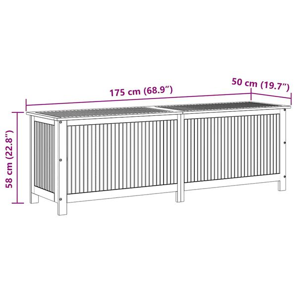vidaXL Garden Storage Box 175x50x58 cm Solid Acacia Wood