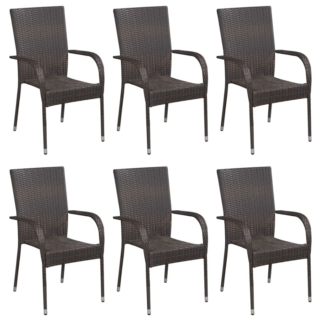 vidaXL 7 Piece Garden Dining Set Brown
