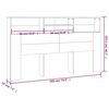vidaXL Headboard Cabinet Black 180x19x103.5 cm