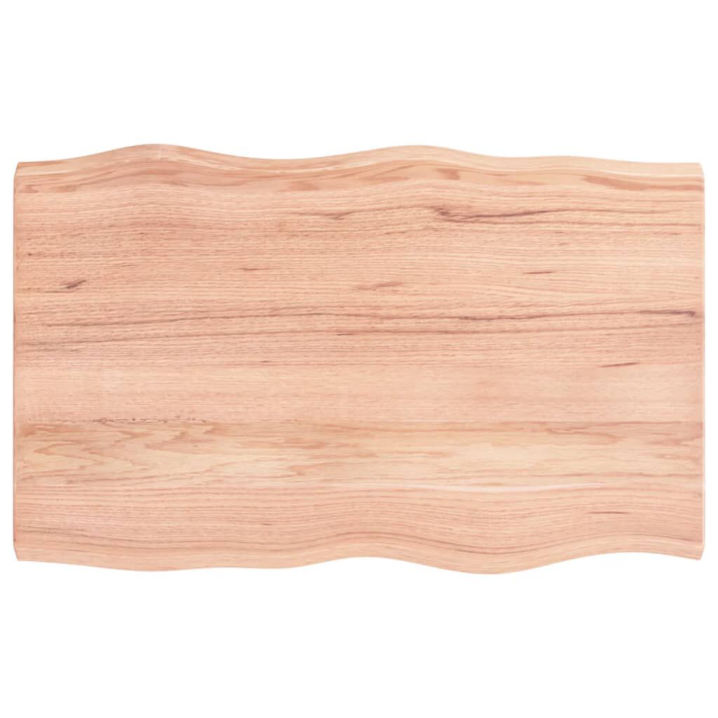 vidaXL Table Top Light Brown 80x50x(2-4) cm Treated Solid Wood Live Edge