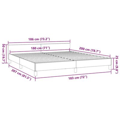 vidaXL Bed Frame without Mattress Dark Grey 183x203 cm King Fabric, dark grey vidaXL Bed Frame without Mattress Dark Grey 183x203 cm King Fabric
