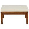 vidaXL 3 Piece Garden Lounge Set with Cream White Cushions Acacia Wood