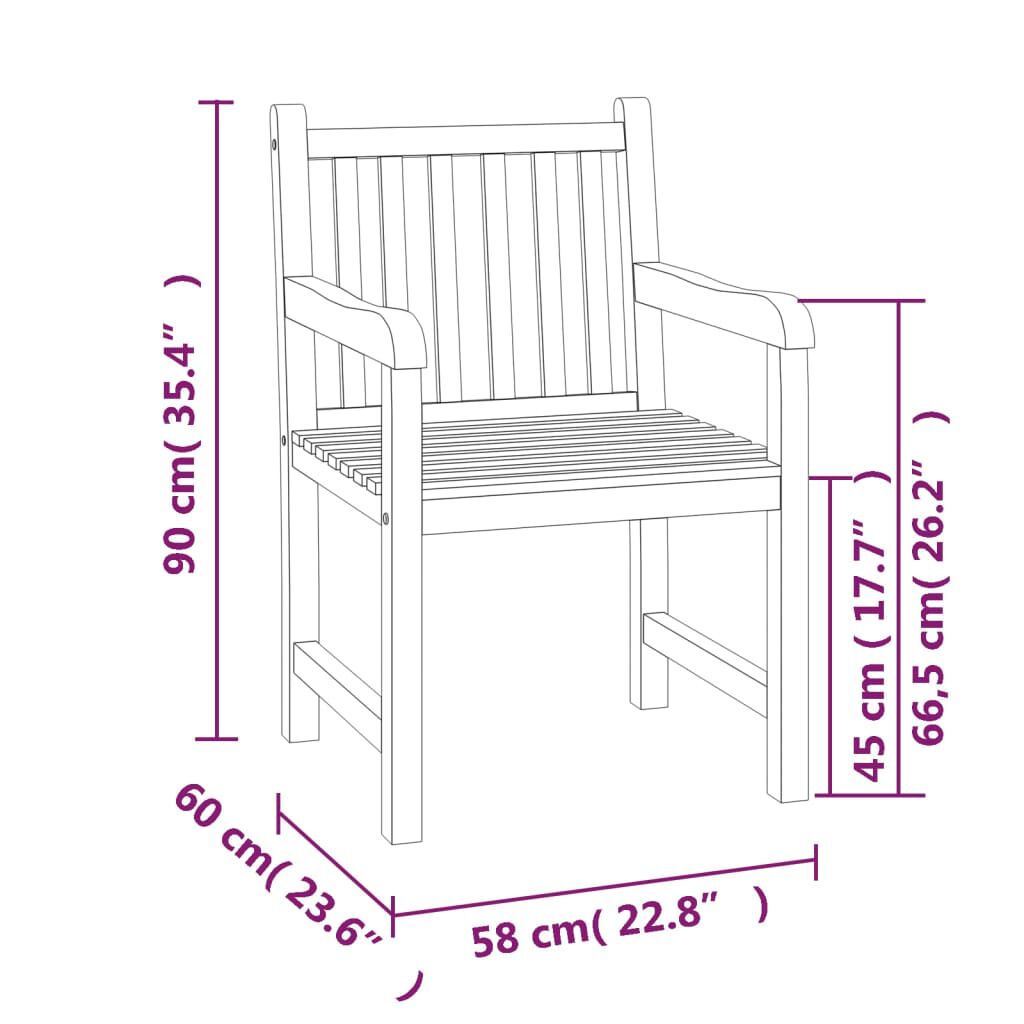 vidaXL 4 Piece Garden Dining Set Solid Wood Teak