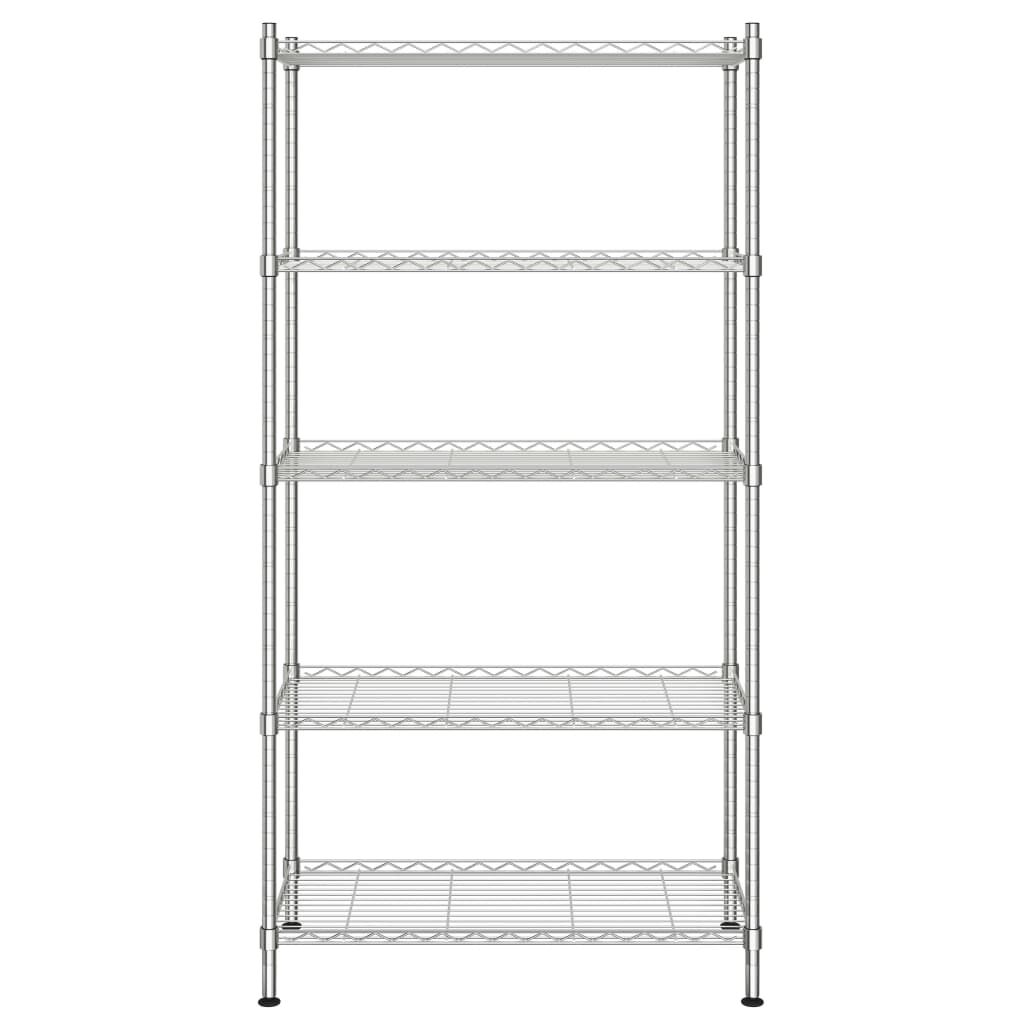 vidaXL 5-Tier Storage Shelf 90x35x180 cm Chrome 250 kg