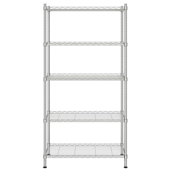 vidaXL 5-Tier Storage Shelf 90x35x180 cm Chrome 250 kg