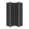 vidaXL 4-Panel Room Divider Black 200x220 cm Fabric