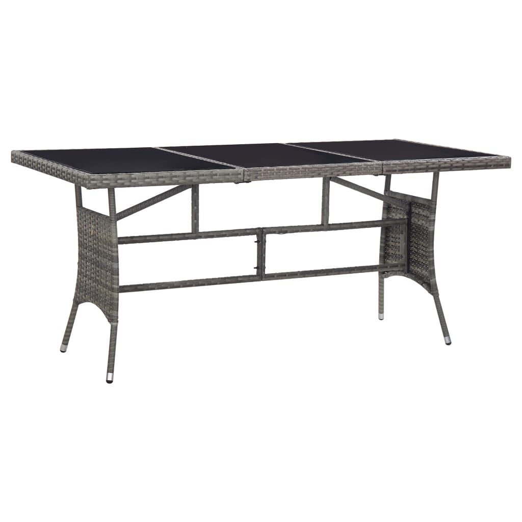 vidaXL Garden Table Grey 170x80x74 cm Poly Rattan