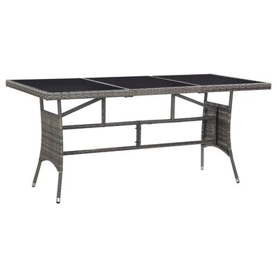 vidaXL Garden Table Grey 170x80x74 cm Poly Rattan,  vidaXL Garden Table Grey 170x80x74 cm Poly Rattan