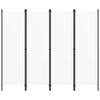 vidaXL 4-Panel Room Divider White 200x180 cm