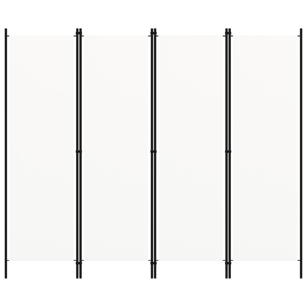 vidaXL 4-Panel Room Divider White 200x180 cm