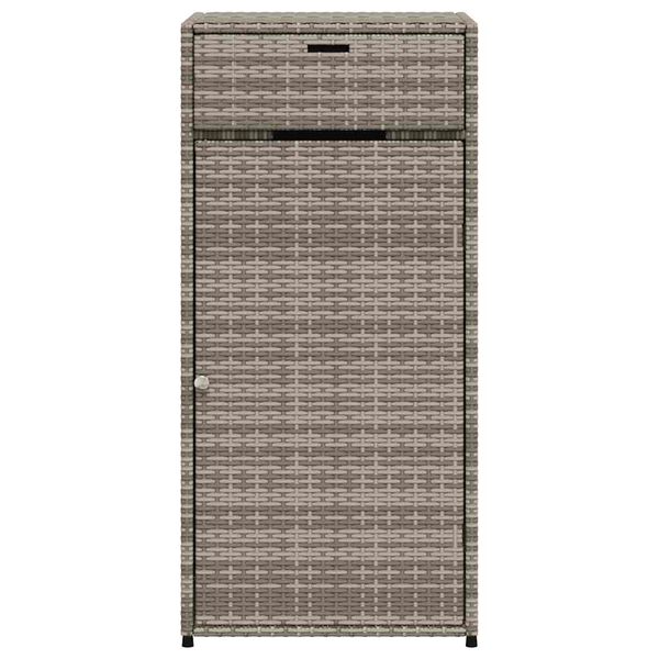 vidaXL Garden Storage Cabinet Grey 55x55x111 cm Poly Rattan