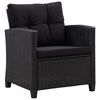 vidaXL 6 Piece Garden Sofa Set with Cushions Poly Rattan Black