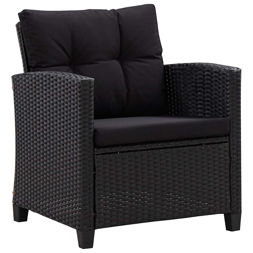 vidaXL 6 Piece Garden Sofa Set with Cushions Poly Rattan Black