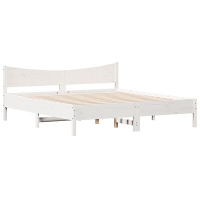 vidaXL Bed Frame without Mattress White 200x200 cm Solid Wood Pine, white vidaXL Bed Frame without Mattress White 200x200 cm Solid Wood Pine