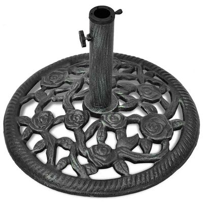 vidaXL Umbrella Base Cast Iron 12 kg 48 cm, black and green vidaXL Umbrella Base Cast Iron 12 kg 48 cm