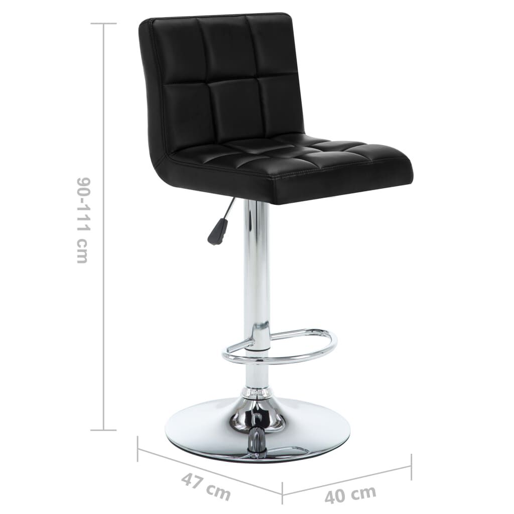 vidaXL Bar Stools 2 pcs Black Faux Leather
