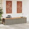 vidaXL Garden Storage Box Grey 220x50x54 cm Poly Rattan Acacia Wood