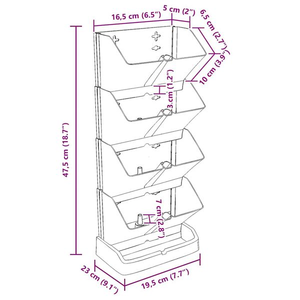 vidaXL Vertical Garden Plant Set 4 pcs Anthracite Polypropylene