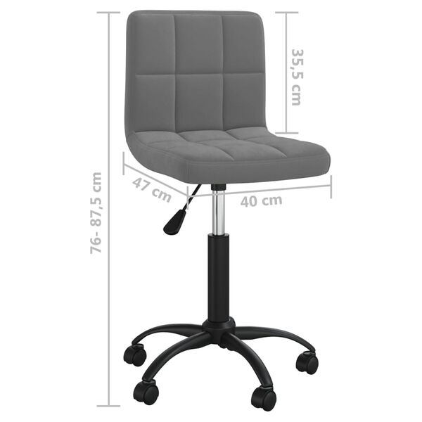 vidaXL Swivel Office Chair Dark Grey Velvet