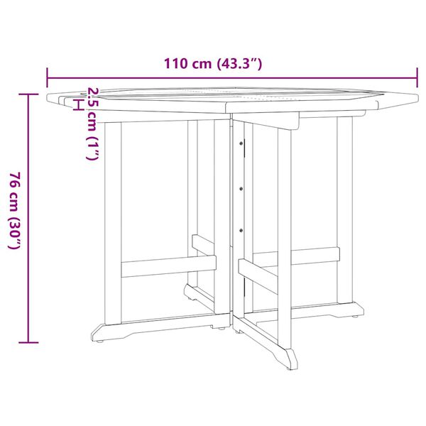 vidaXL 5 Piece Folding Outdoor Dining Set Solid Wood Teak