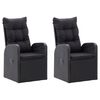 vidaXL 5 Piece Garden Dining Set with Cushions Black