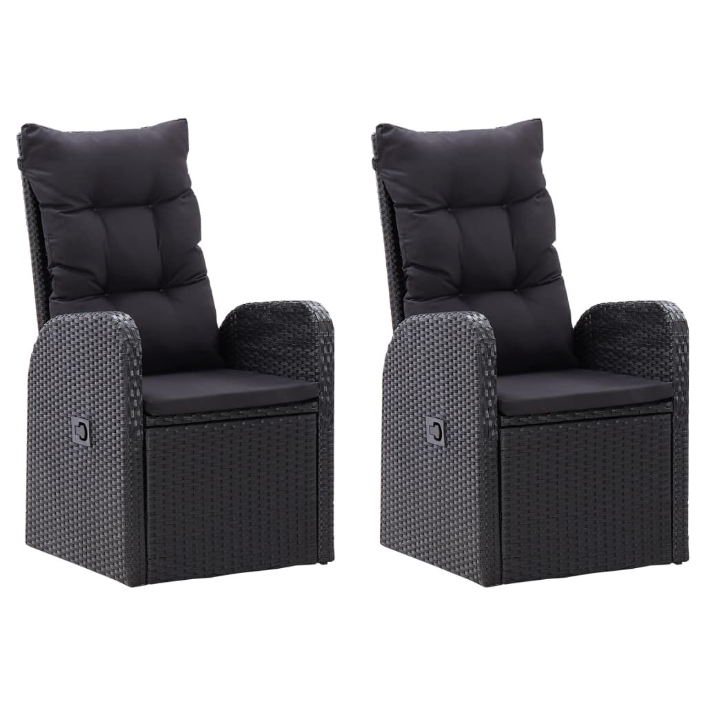 vidaXL 5 Piece Garden Dining Set with Cushions Black