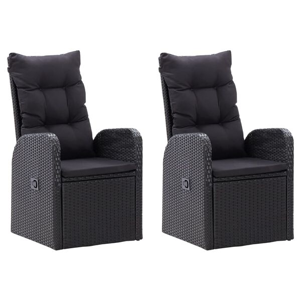 vidaXL 5 Piece Garden Dining Set with Cushions Black