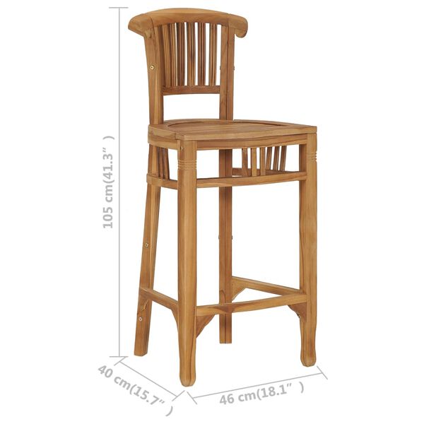 vidaXL Bar Chair Solid Teak Wood