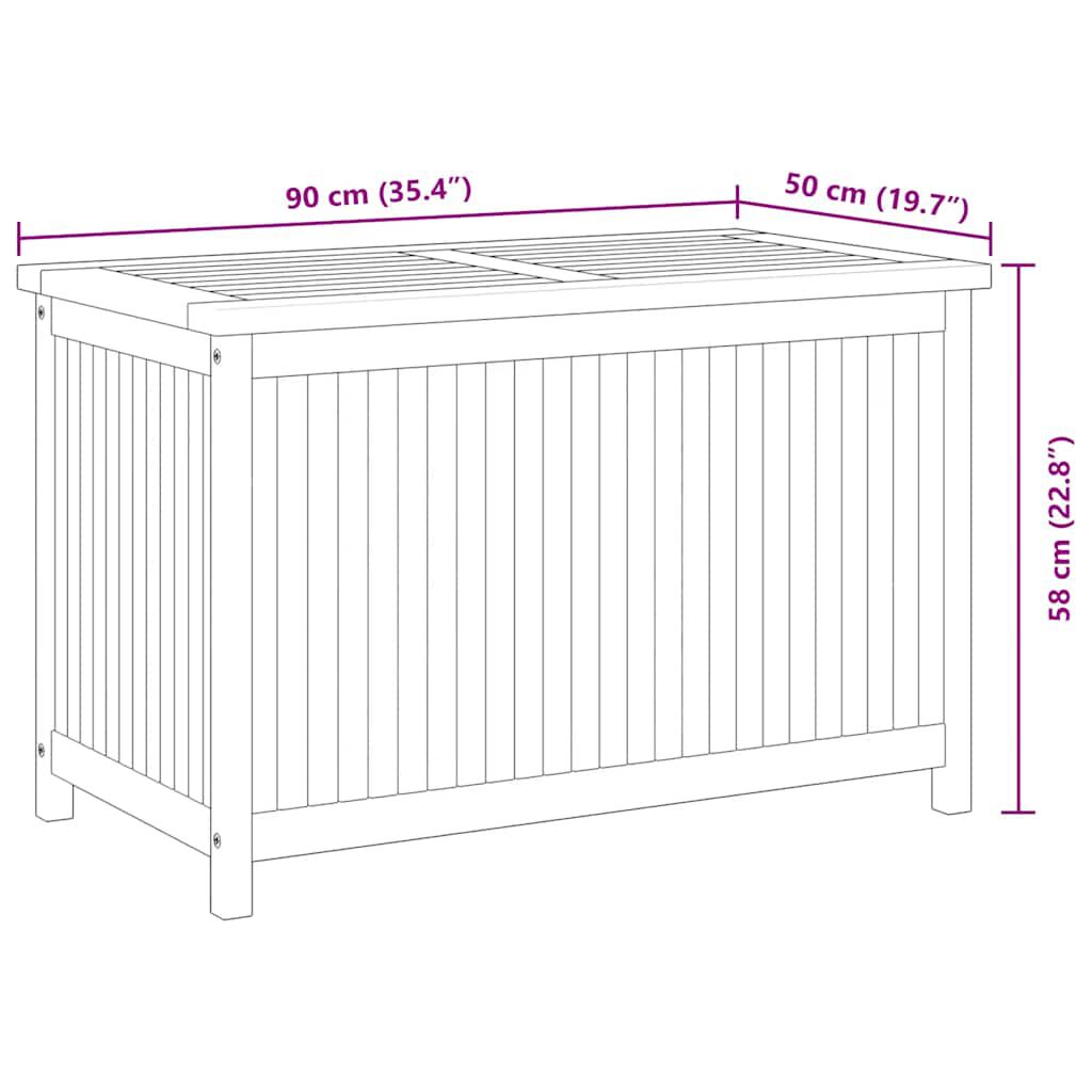 vidaXL Garden Storage Box 90x50x58 cm Solid Teak Wood
