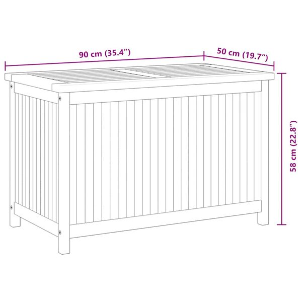vidaXL Garden Storage Box 90x50x58 cm Solid Teak Wood