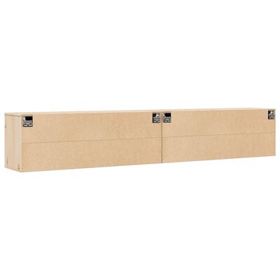 vidaXL Wall Cabinets 2 pcs 100x30x35 cm Solid Wood Pine, natural vidaXL Wall Cabinets 2 pcs 100x30x35 cm Solid Wood Pine