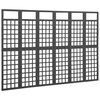 vidaXL 6-Panel Room Divider/Trellis Solid Fir Wood Black 242.5x180 cm