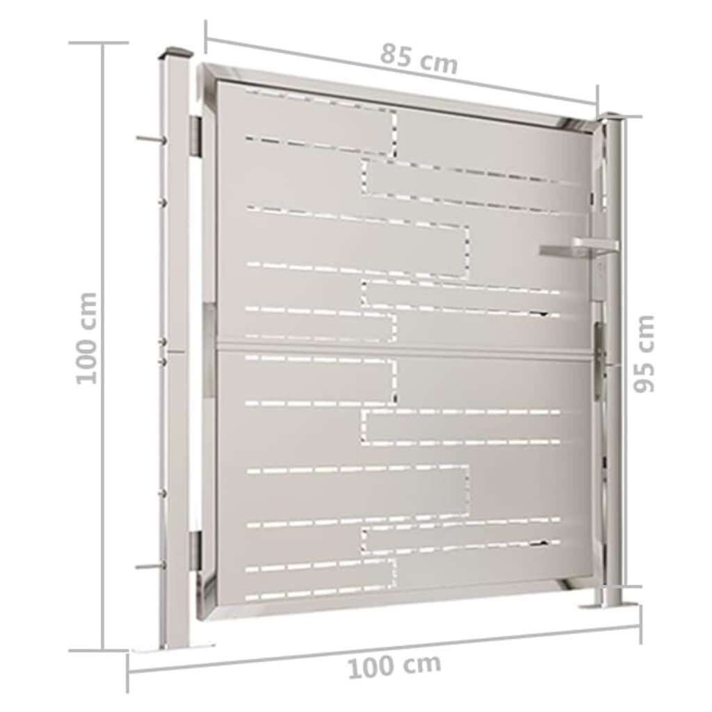 vidaXL Garden Gate 100x100 cm Stainless Steel