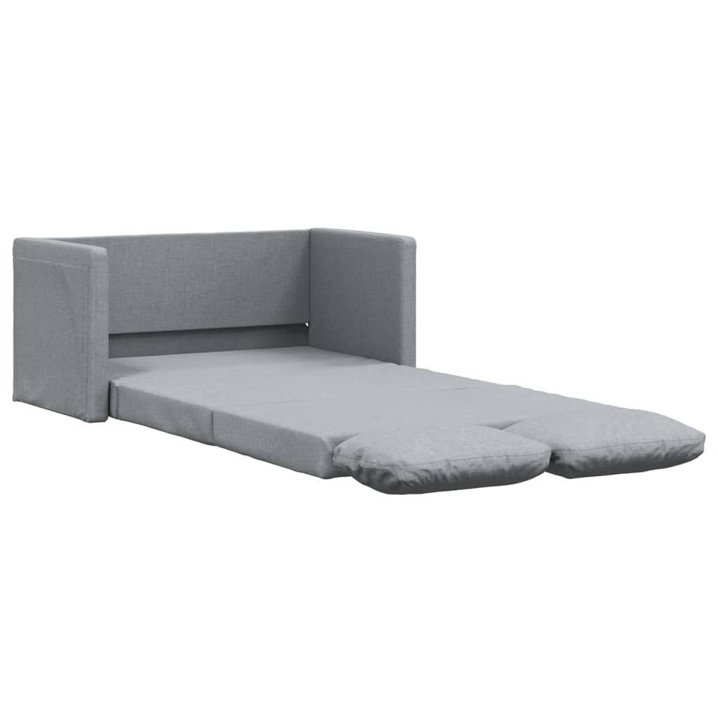 vidaXL Floor Sofa Bed 2-in-1 Light Grey 112x174x55 cm Fabric