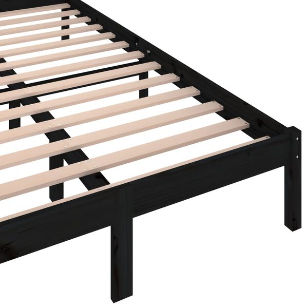 vidaXL Bed Frame without Mattress Solid Wood Pine 120x200cm Black