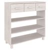 vidaXL Console Table HAMAR White 90x35x90 cm Solid Wood Pine
