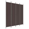 vidaXL 4-Panel Room Divider Brown 200x220 cm Fabric