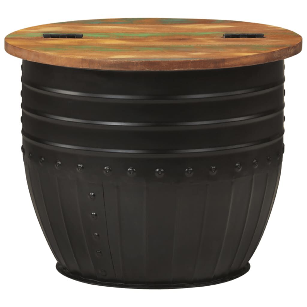 vidaXL Coffee Table Black 50x39.5 cm Solid Wood Reclaimed